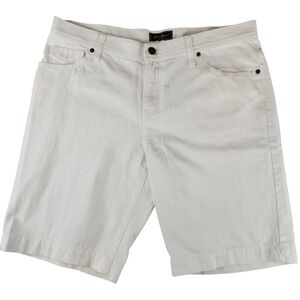 Eddie Bauer Womens 14 White Denim Shorts 100% Cotton High Rise Bermuda NWOT